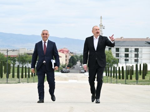 Prezident Xankəndidəki Zəfər parkında... - GÖRÜNTÜLƏR