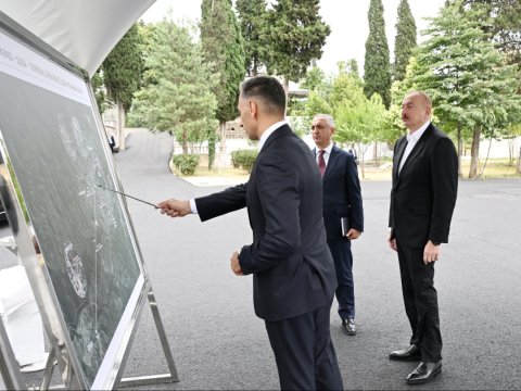 Prezident Xankəndi-Şuşa kanat yolunun ərazisinə baxıb