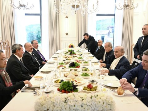 Liderlər Xankəndidə nahar etdi - FOTO