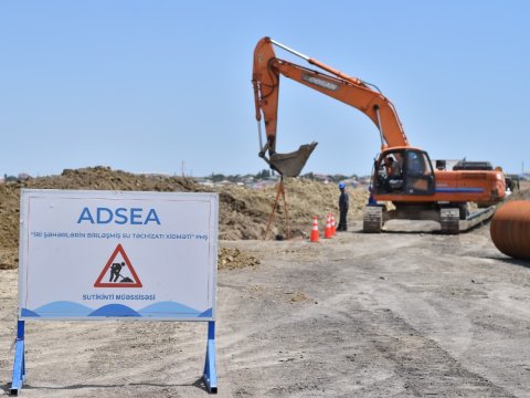 İstismar müddəti bitmiş magistral su xətti dəyişdirilir -&nbsp;VİDEO