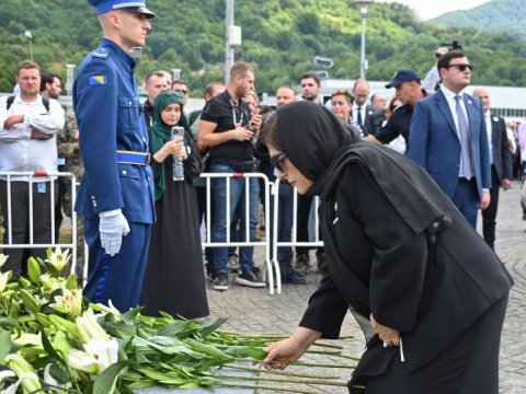 Sahibə Qafarova Srebrenitsa qurbanlarını yad etdi - FOTOLAR