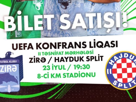 &ldquo;Zirə&rdquo; - &ldquo;Hayduk&rdquo; oyununun biletləri satışa çıxarılır