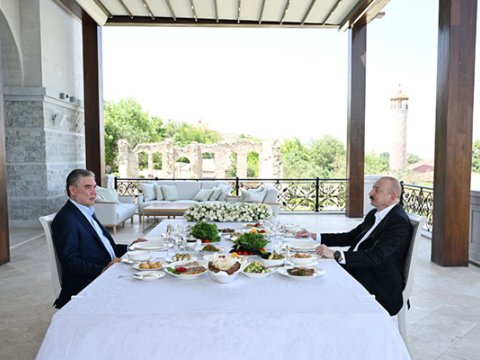 Liderlər Şuşada birgə nahar etdilər - FOTO