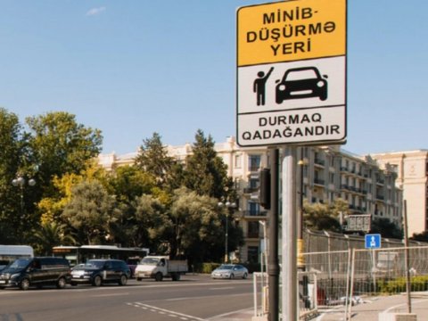 Bakıda taksilər üçün minib-düşmə yerləri yaradıldı