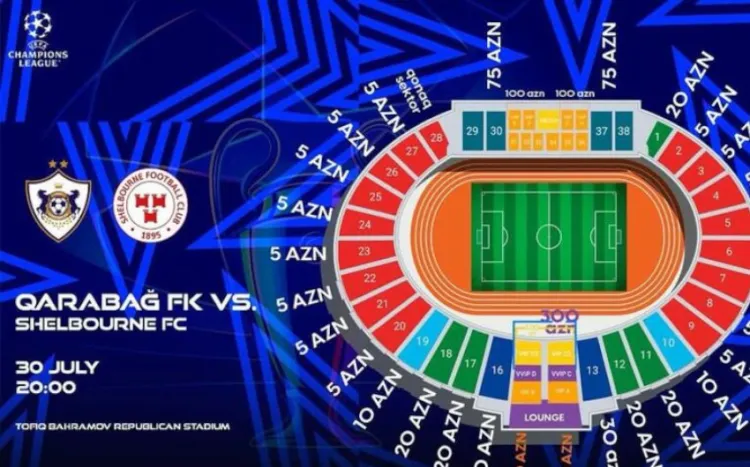 "Qarabağ" - "Şelburn" matçına 20 minə yaxın bilet satılıb