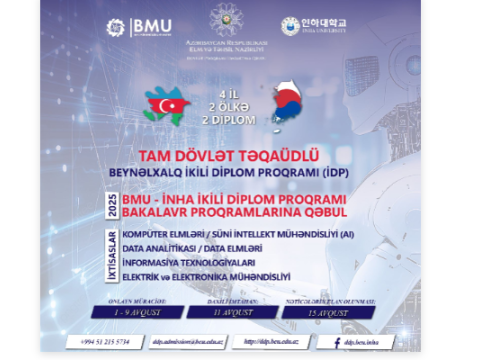 BMU-İNHA ikili diplom proqramına sənəd qəbulunun&nbsp;tarixləri açıqlandı