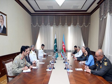 Kərim Vəliyev Pakistan HDQ komandanını qəbul edib - GÖRÜNTÜ