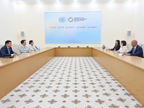 Sahibə Qafarova Türkmənistanda özbəkistanlı həmkarı ilə görüşdü