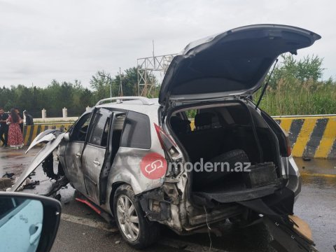 Bakı-Qazax yolunda qəza: yaralılar var - FOTOLAR