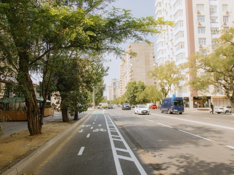 Bakıda yeni velosiped zolağı - FOTO