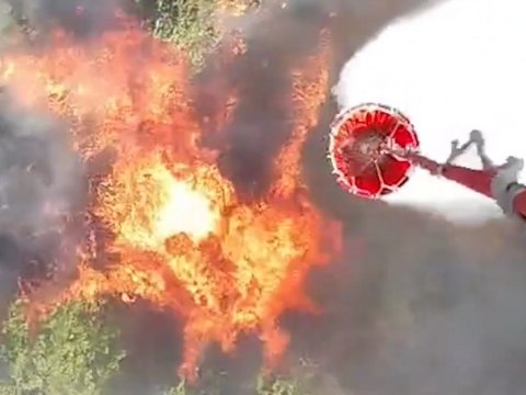 Ağdərədə yanğın söndürüldü - VİDEO