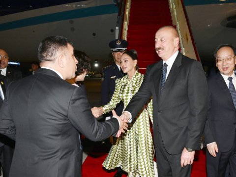 İlham Əliyevin şərəfinə xüsusi kortej - GÖRÜNTÜLƏR