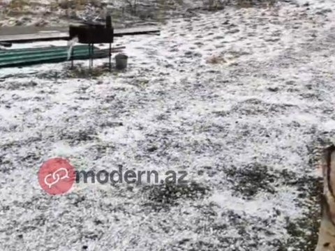 Kəlbəcərə dolu yağdı - GÖRÜNTÜLƏR