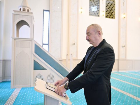 Hadrutda inşa edilmiş məscidin açılışı oldu