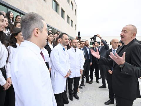 Prezident Qarabağ Universitetinin Klinikasının açılışında - FOTOLAR