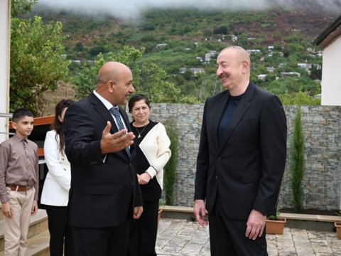 İlham Əliyevin qonaq olduğu evdən GÖRÜNTÜLƏR