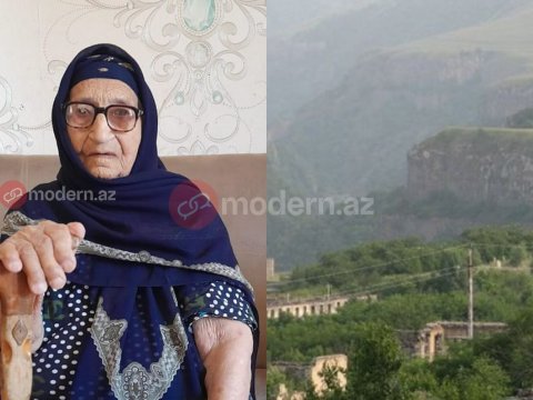 113 yaşlı Xeyrənisə nənə də Kəlbəcərə QAYIDIR