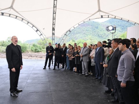 Prezident 4 kəndin sakinləri ilə görüşdü - FOTOLAR