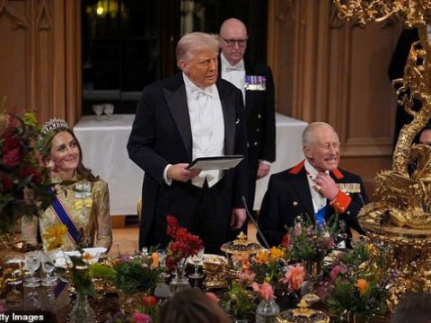 На приеме, данном британским королем Трампу, произошли беспорядки