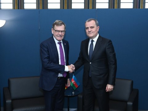 Ceyhun Bayramov almaniyalı həmkarı ilə görüşdü