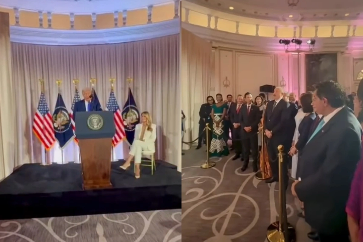 İlham Əliyevlə Tramp arasında səmimi dialoq - GÖRÜNTÜLƏR