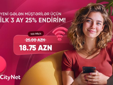 &ldquo;CityNet&rdquo;dən yeni abunəçilərə xüsusi endirim kampaniyası