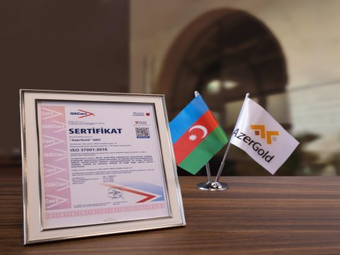 “AzerGold” QSC beynəlxalq standart üzrə daha bir sertifikat əldə etdi