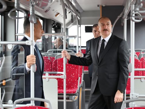 Prezident “BakuBus” MMC-nin Gəncə Avtoparkının açılışında - FOTOLAR