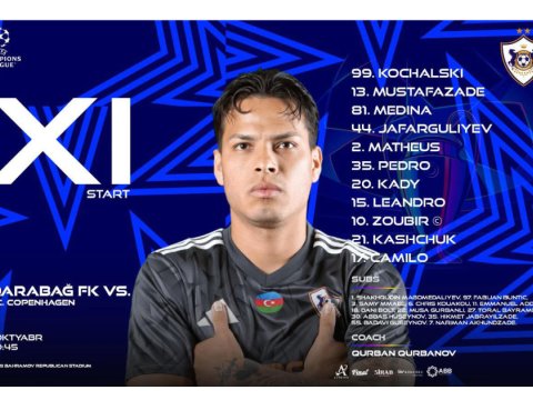 “Qarabağ”-“Kopenhagen” oyununda START HEYƏTLƏR