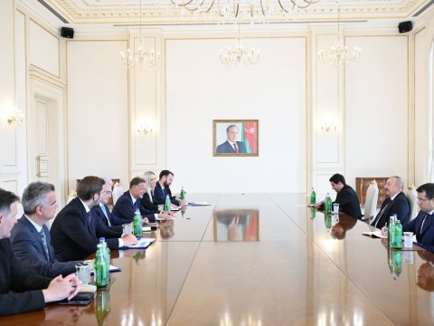 İlham Əliyev Xorvatiya parlamentinin sədrini qəbul edib