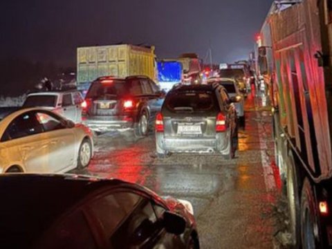 Bakıya gələn yolda ağır tıxac