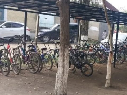 Bu kənddə şagirdlər məktəbə velosipedlə gedir