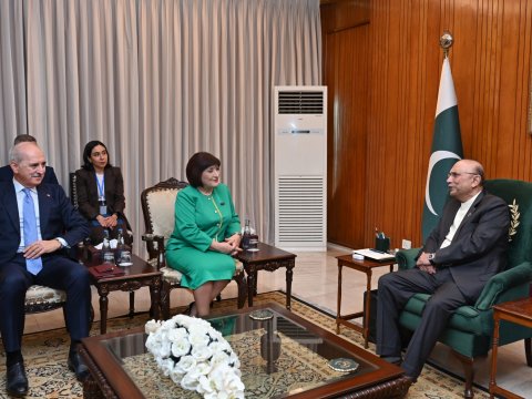Pakistan Prezidenti Azərbaycan və Türkiyənin parlament sədrlərini QƏBUL EDİB