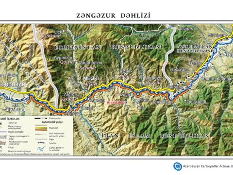 Zəngəzur dəhlizinin xəritəsi hazırlandı