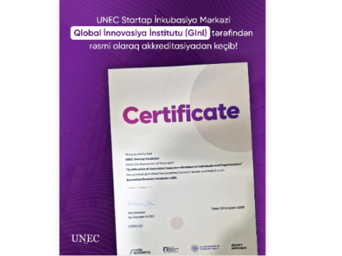 UNEC Qlobal İnnovasiya İnstitutunun Akkreditasiyasını qazanıb