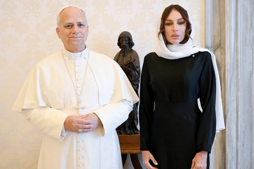 Birinci Xanım Roma Papası ilə görüşdən paylaşım edib