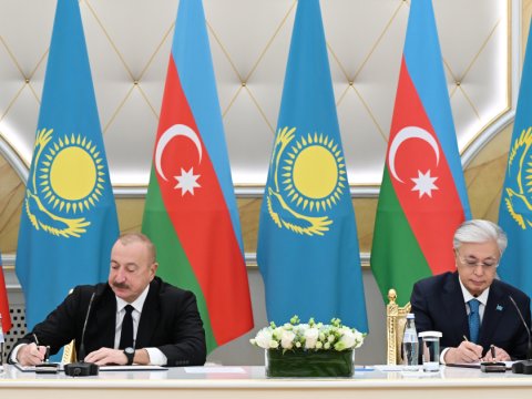 İlham Əliyevin Qazaxıstana səfərindən GÖRÜNTÜLƏR 