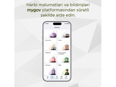 Hərbi məlumat və bildirişləri artıq “mygov”dan əldə edə bilərsiniz