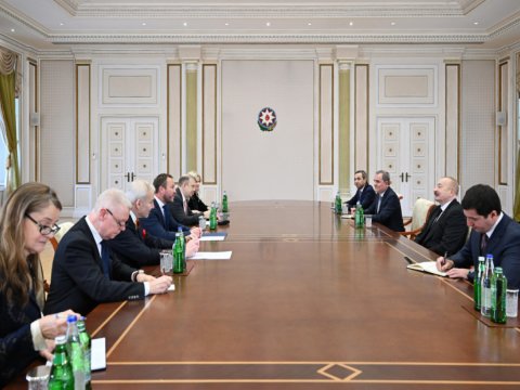 Estoniyanın xarici işlər naziri İlham Əliyevin qəbulunda - FOTO