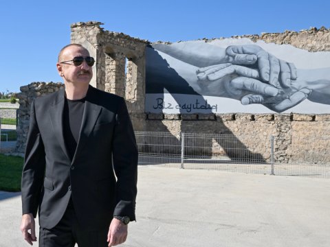 Prezident Cəbrayılın Horovlu kəndinin açılışında - FOTOLAR