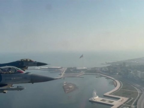 Hərbi paradda F-16-dan çəkilmiş videogörüntülər