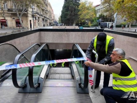 Piyada keçidlərində eskalatorlar təmir edilir - VİDEO