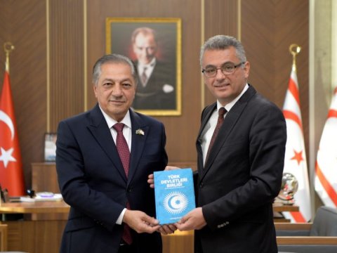 Azərbaycan deputatları Şimali Kipr prezidenti ilə görüşdülər - FOTOLAR