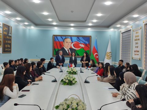 Gəncə Dövlət Universitetində təhsil alan türk tələbələrlə görüş - FOTO
