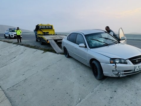 Şamaxıda maşın kanala aşdı - Ər-arvad yaralandı