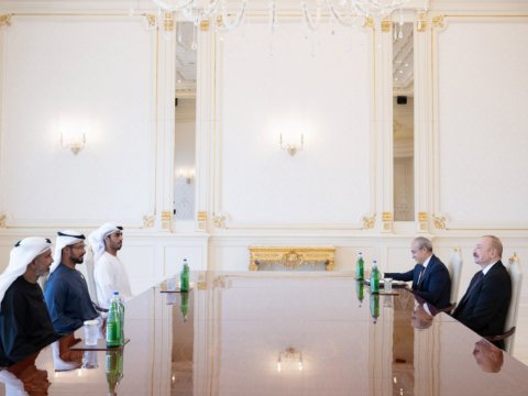 Ərəb şirkətlərinin rəhbərləri İlham Əliyevin qəbulunda - FOTO