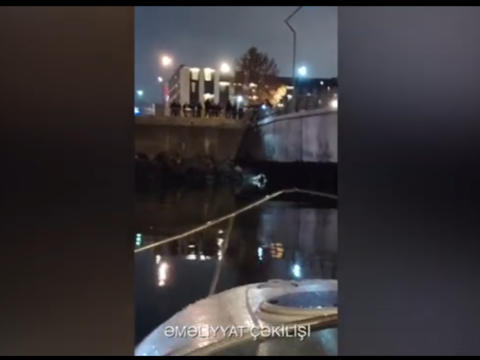 Dənizdə batan şəxsin xilas edilmə GÖRÜNTÜLƏRİ