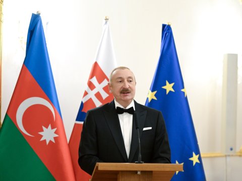Bratislavada İlham Əliyevin şərəfinə rəsmi ziyafət verildi - FOTO