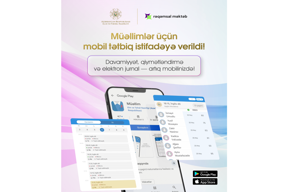 Müəllimlər jurnalı telefonla idarə edə biləcək - Yeni proqram