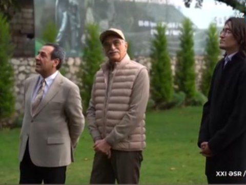Polad Bülbüloğlu oğlu ilə Şuşadakı bağında - GÖRÜNTÜLƏR